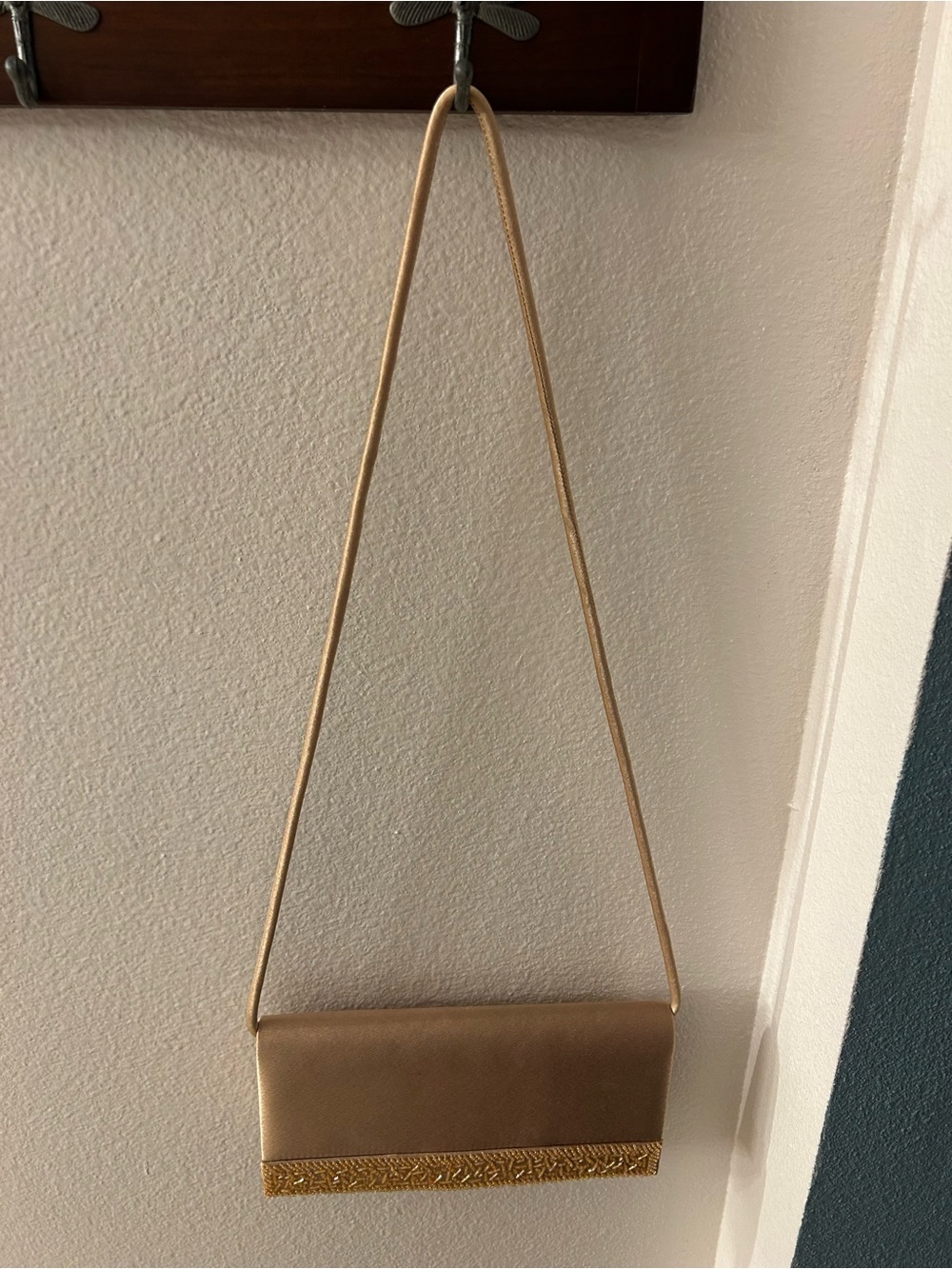 Elegant Gold Chain-Trim Shoulder Bag - Women's Evening Clutch